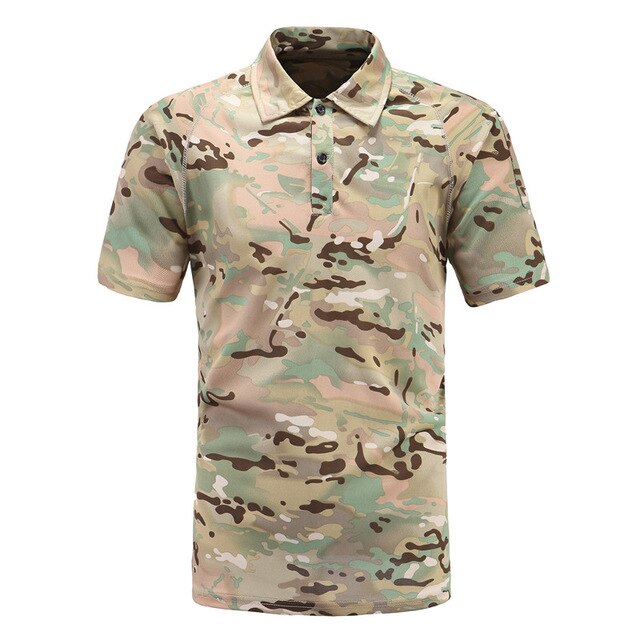 Military Camouflage Polo Shirt Short Sleeve Shirt