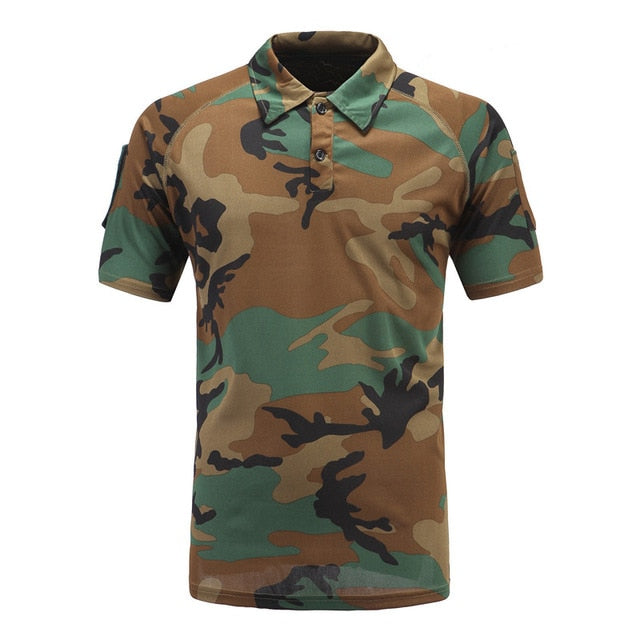 Military Camouflage Polo Shirt Short Sleeve Shirt
