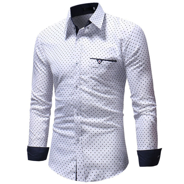 Men Fashions Turn-Down Collar Shirts Button Korean Style Shirt