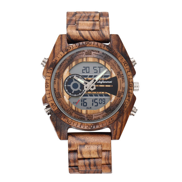 Wooden Men Watch Top Brand Luxury Wood Male Wristwatch Relogio Masculino