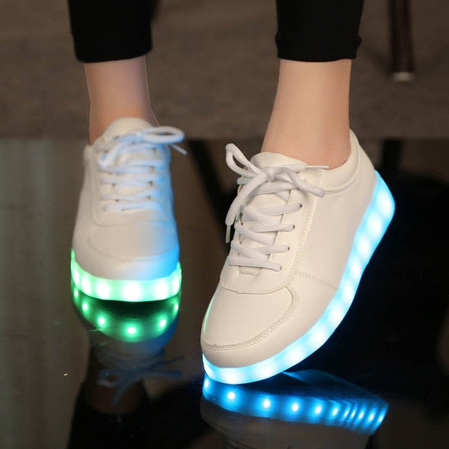 Lovers Lighted Footwear Fashion White Sneakers