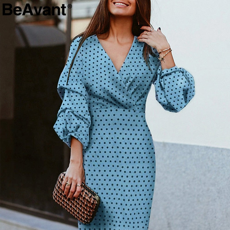 BeAvant Elegant polka dot dress