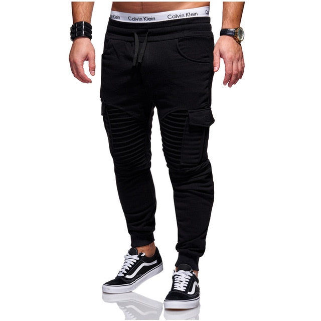 Casual Trousers Apparel Autumn Winter New Men's Pleated Fitness Pants