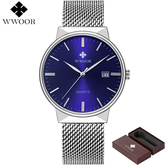 WWOOR Men Waterproof Business Quartz Watch
