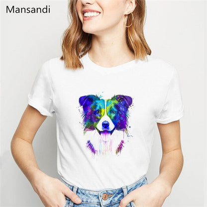 watercolor Jack russell terrier animal printed t shirt