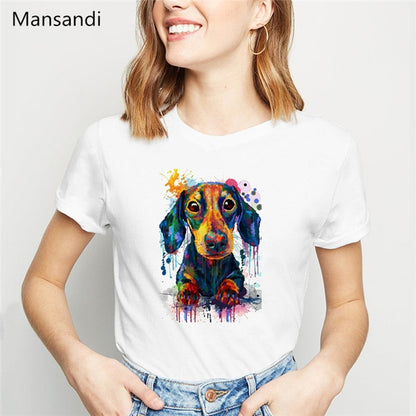 watercolor Jack russell terrier animal printed t shirt