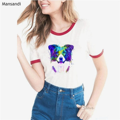 watercolor Jack russell terrier animal printed t shirt