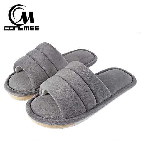 Winter Men Home Indoor Slippers Flip Flops Soft