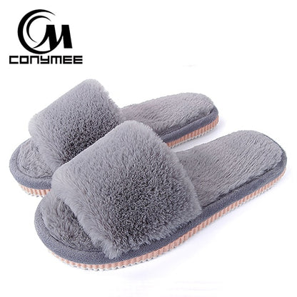 Winter Men Home Indoor Slippers Flip Flops Soft