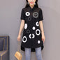 Women Letter Dot Embroidery Long White Blouse