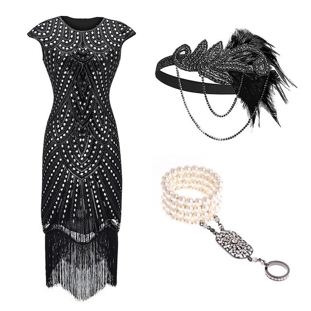 Beaded Flapper Party Dress