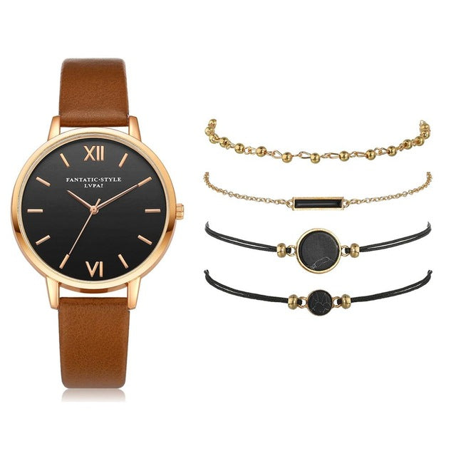 Women 5pcs Woman Quartz Wristwatch