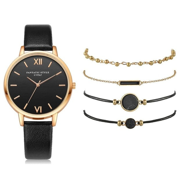 Women 5pcs Woman Quartz Wristwatch