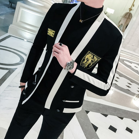 Autumn Mens Wear Heavy Embroidery Small Suit Loose Coat Concerts