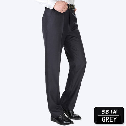 Men Formal Suit Pants Loose Middle Age Male Trousers