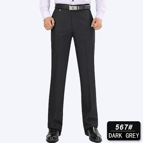 Men Formal Suit Pants Loose Middle Age Male Trousers