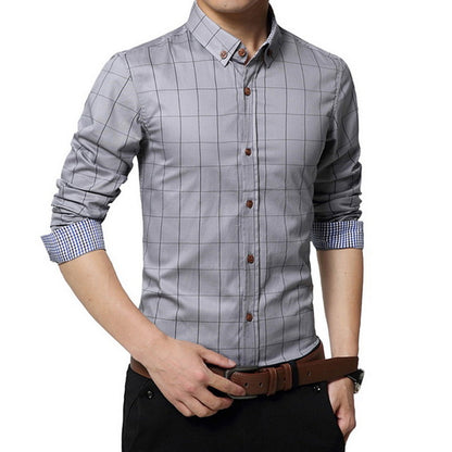 Long Sleeve Formal Men Shirt Turn-down Collar