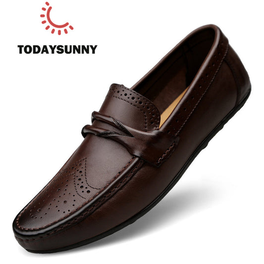 Male Fashion Carved Boat Footwear Soft Dress Party Shoes Men Chaussure Homme