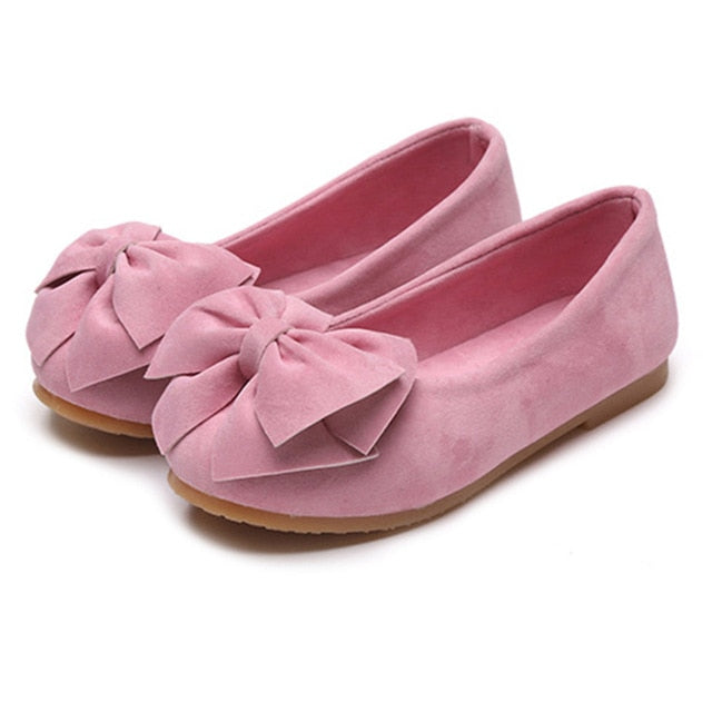 Children Baby Girl Princess Shoes Bowknot Solid Color Anti-slip