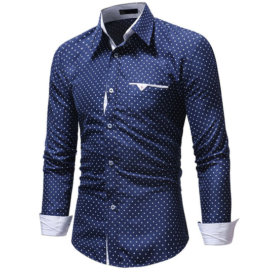 Men Fashions Turn-Down Collar Shirts Button Korean Style Shirt