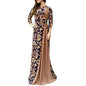 Women Dubai Arabian Floral Print Long Dress