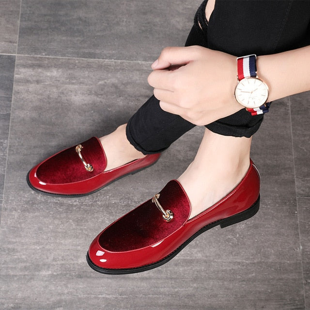 Fashion Pointed Toe Dress Shoes Men Loafers