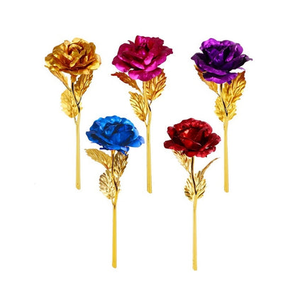 24K Gold Foil Rose Flower