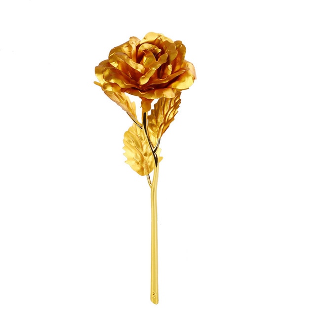 24K Gold Foil Rose Flower