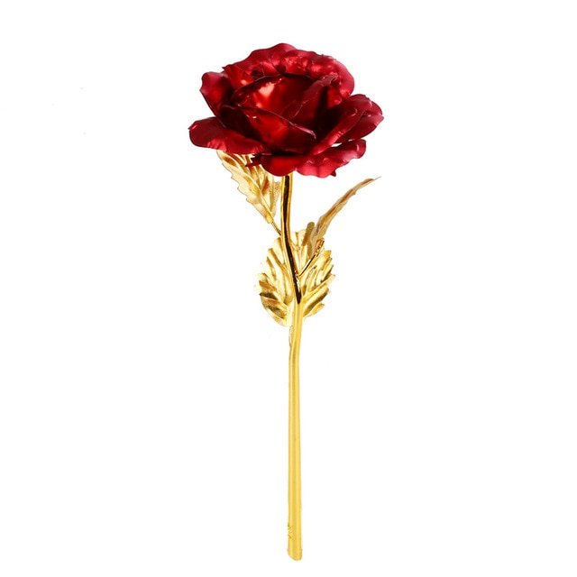 24K Gold Foil Rose Flower