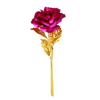 24K Gold Foil Rose Flower