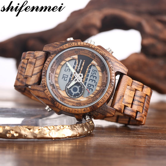 Wooden Men Watch Top Brand Luxury Wood Male Wristwatch Relogio Masculino