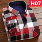 Casual Long Sleeve Plaid Warm Fleece Lining Shirts