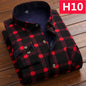 Casual Long Sleeve Plaid Warm Fleece Lining Shirts