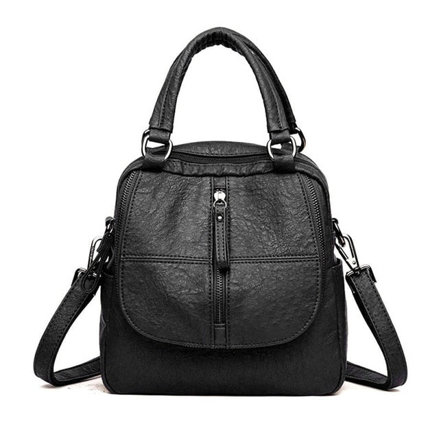 PU Leather Women's Fashion Multipurpose Backpack