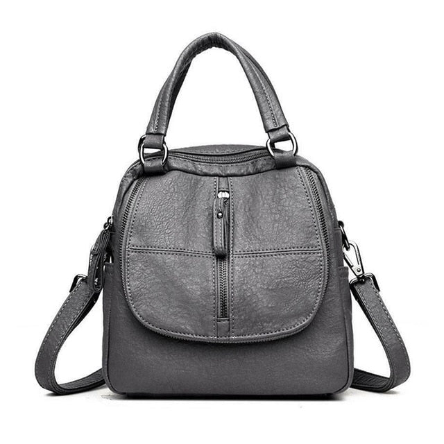 PU Leather Women's Fashion Multipurpose Backpack