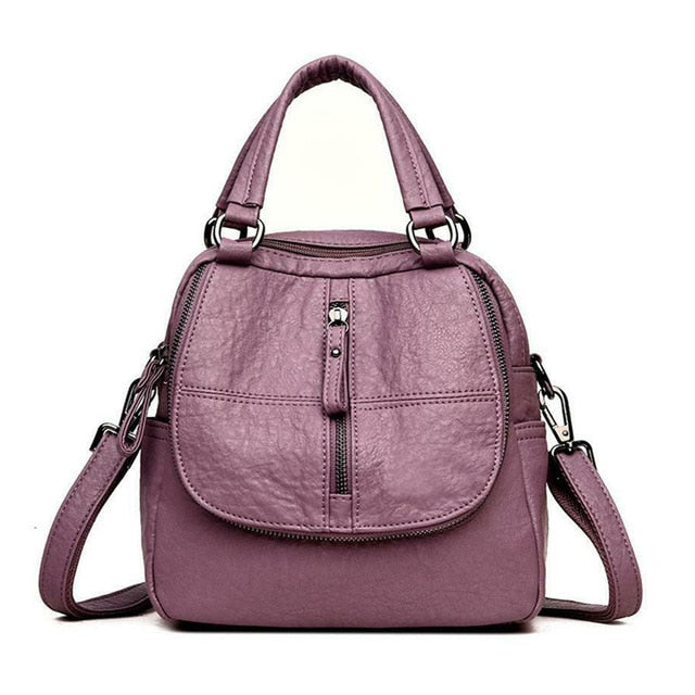 PU Leather Women's Fashion Multipurpose Backpack