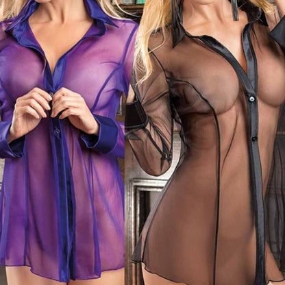 Women Button Lingerie Dress