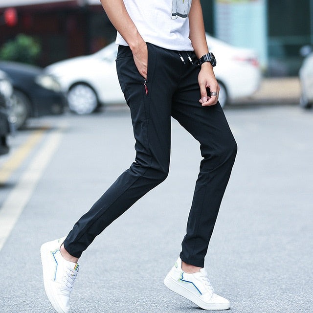 Mens Fast Dry Trousers Casual Straight Men‘s Pants