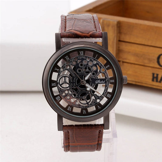 Men Style Leather Belt Men Women Unisex Quartz Watches