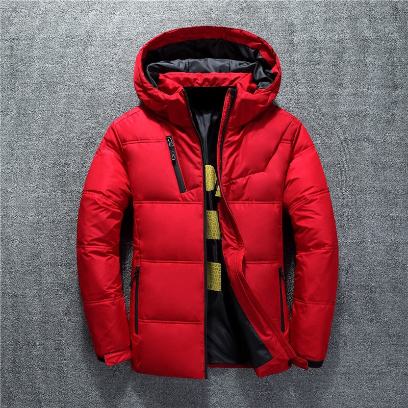 Men High Quality Fashion Casual Coat Hood Thick Warm Waterproof Down Jacket