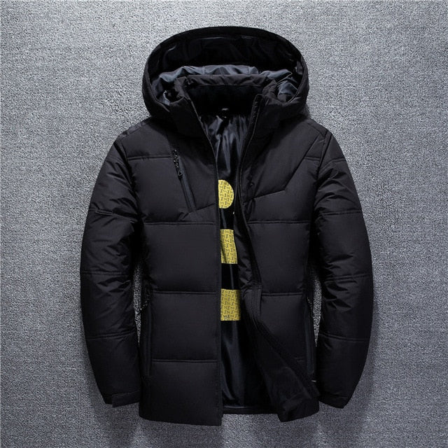 Men High Quality Fashion Casual Coat Hood Thick Warm Waterproof Down Jacket