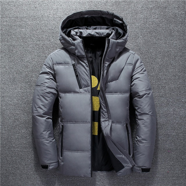 Men High Quality Fashion Casual Coat Hood Thick Warm Waterproof Down Jacket