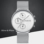 Men's Fashion Watch Stainless Steel Mesh Belt Calendar