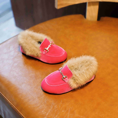 Boys Girls Velvet Loafer