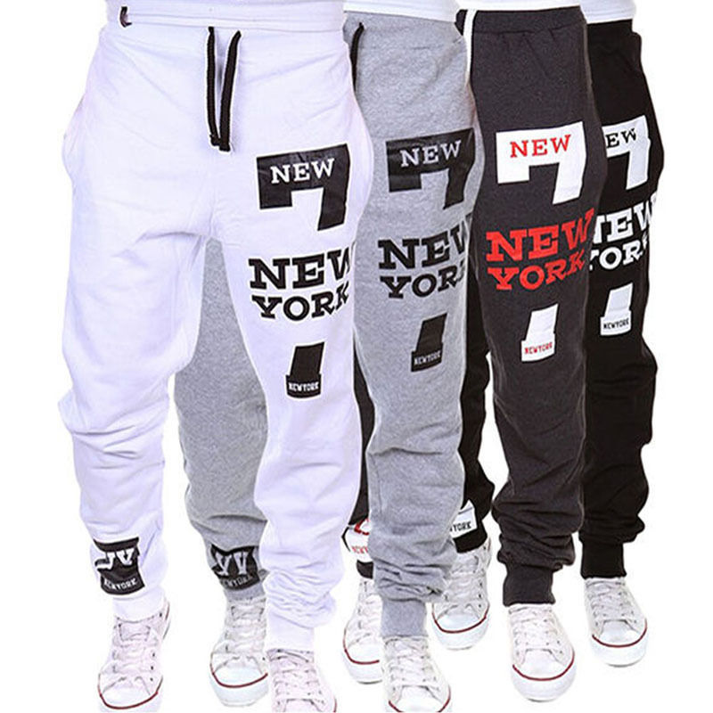 Men Casual Jogger Solid Hip Hop High Street Trousers Pants