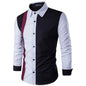 Fashion Patchwork Men's Shirts Long Sleeve