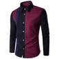 Fashion Patchwork Men's Shirts Long Sleeve