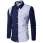 Fashion Patchwork Men's Shirts Long Sleeve