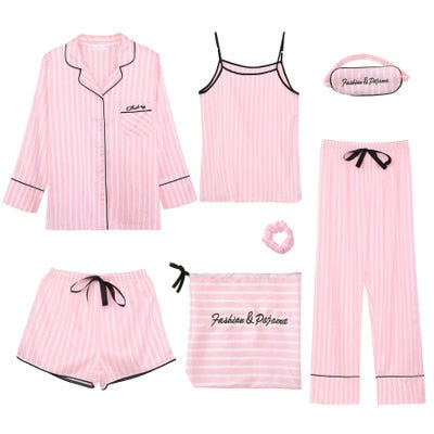 7 Pieces Womens Silk Satin Pajamas