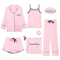 7 Pieces Womens Silk Satin Pajamas